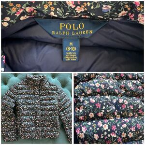 POLO RALPH LAUREN Girls Puffer Jacket Down Feather Lined Winter Coat Sz M 8-10